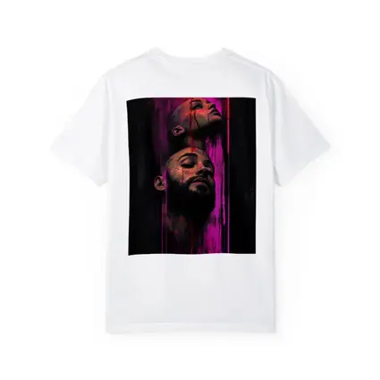Two Faces Dark Neon Drip Portrait Art