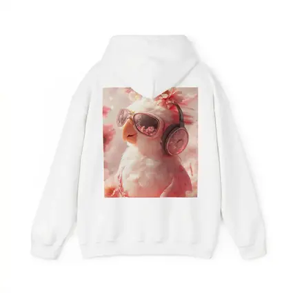 Cool Parrot With Sunglasses Pink Floral Background