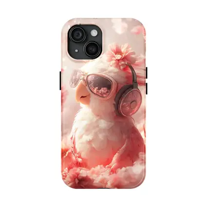 Cool Parrot With Sunglasses Pink Floral Background