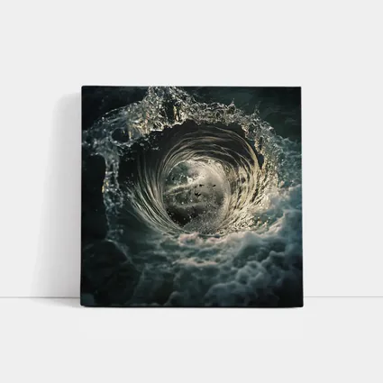 Ocean Wave Tunnel With Birds Inside