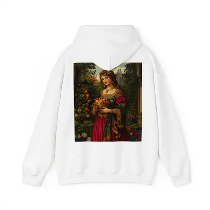 Renaissance Woman Holding Fruit Bowl Garden