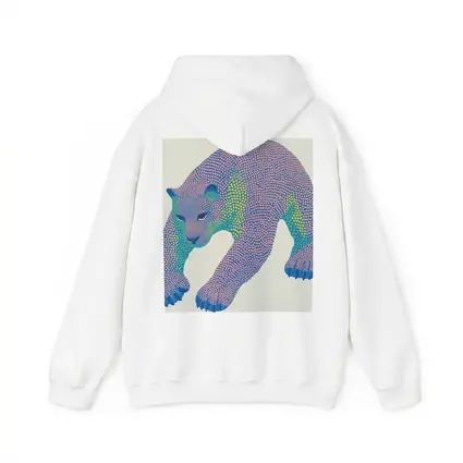 Dotwork Polar Bear Colorful Pointillist Art