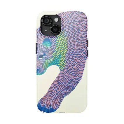 Dotwork Polar Bear Colorful Pointillist Art