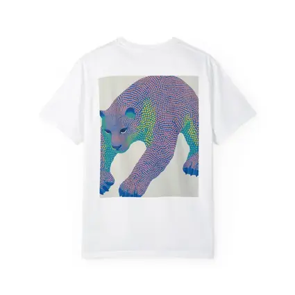 Dotwork Polar Bear Colorful Pointillist Art