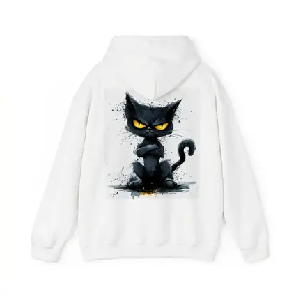 Grumpy Black Cat Ink Splash Art