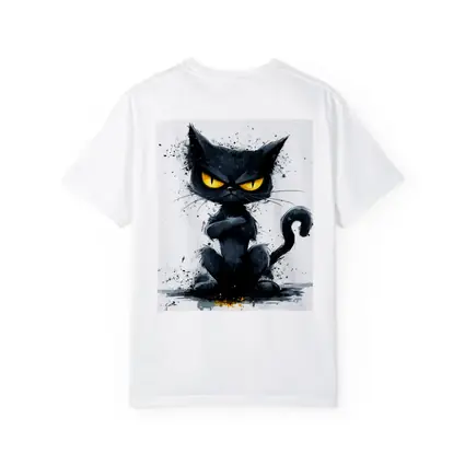 Grumpy Black Cat Ink Splash Art