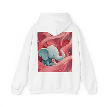Baby Elephant Boy Pink Swirl Illustration