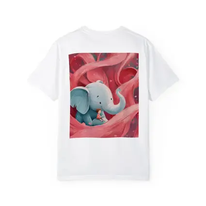 Baby Elephant Boy Pink Swirl Illustration