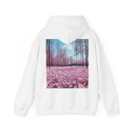 Pink Cosmos Flowers Forest Blue Sky