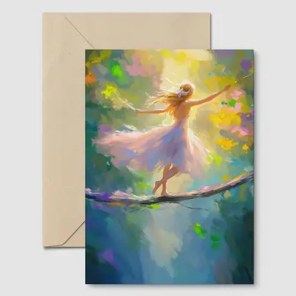Ballerina Dancing on Branch Fantasy Art