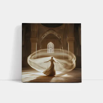 Whirling Woman Dancing Inside Ornate Mosque