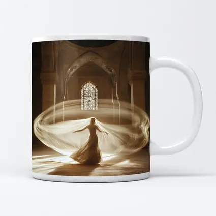 Whirling Woman Dancing Inside Ornate Mosque