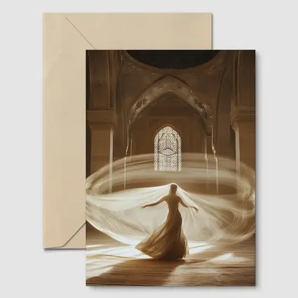 Whirling Woman Dancing Inside Ornate Mosque