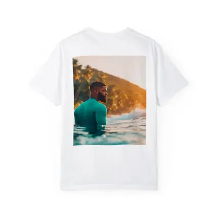 Black Man in Ocean Tropical Sunset