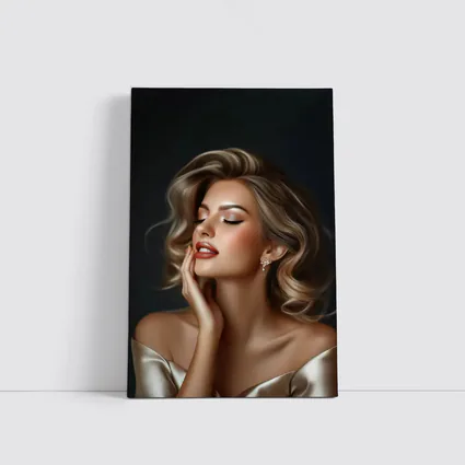 Elegant Woman Portrait Dark Background Glamour