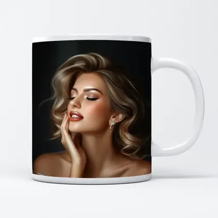 Elegant Woman Portrait Dark Background Glamour