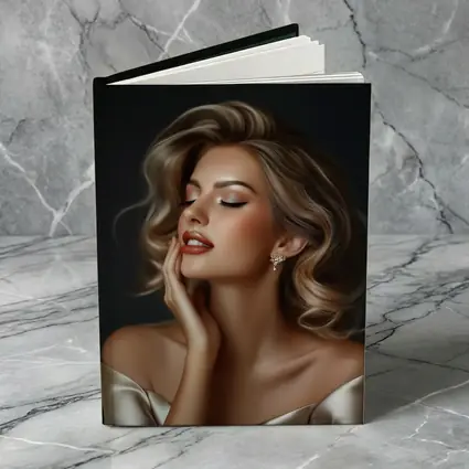 Elegant Woman Portrait Dark Background Glamour