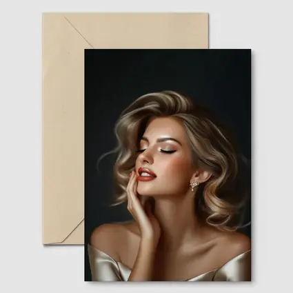 Elegant Woman Portrait Dark Background Glamour