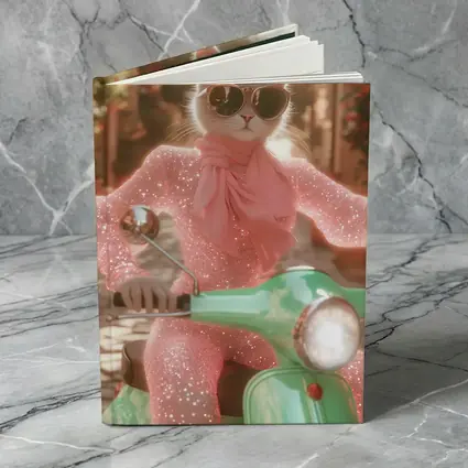 White Cat Sunglasses Pink Glitter Scooter Street
