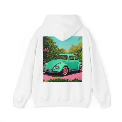 Volkswagen Beetle Mint Green Tropical Garden