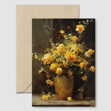 Yellow Roses Bouquet Dark Brown Background