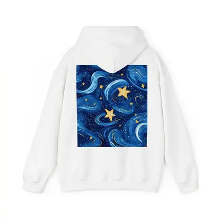 Swirling Night Sky Stars Blue Illustration