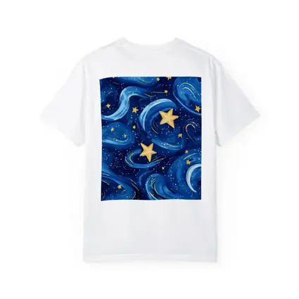 Swirling Night Sky Stars Blue Illustration