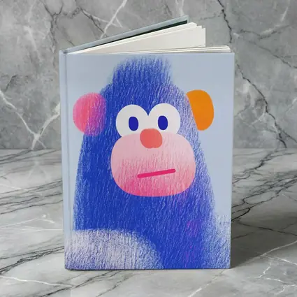 Blue Gorilla Portrait Colorful Cartoon Art