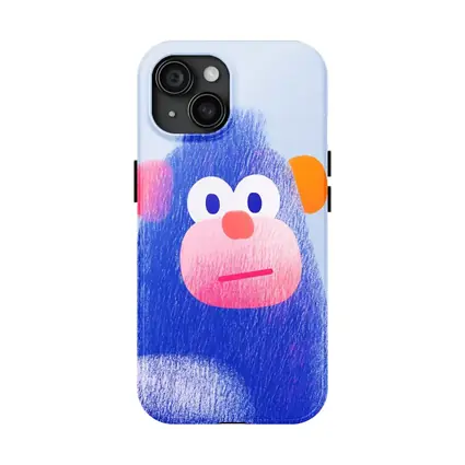 Blue Gorilla Portrait Colorful Cartoon Art