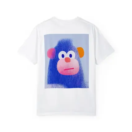 Blue Gorilla Portrait Colorful Cartoon Art