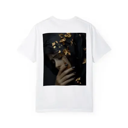 Woman Black Veil Gold Leaf Dark Portrait