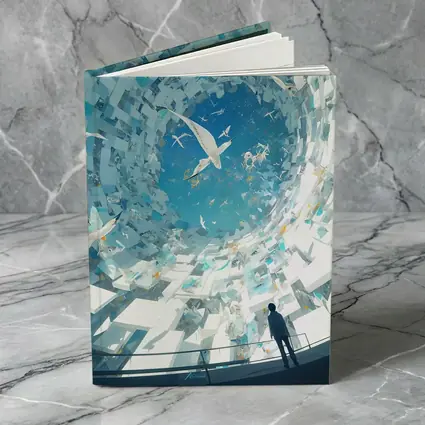 Man Standing Inside Swirling Birds Vortex