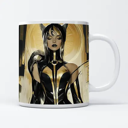 Egyptian Goddess Black Gold Comic Art