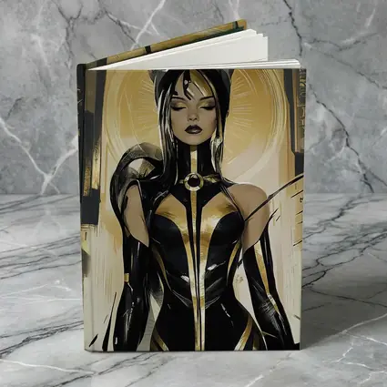 Egyptian Goddess Black Gold Comic Art