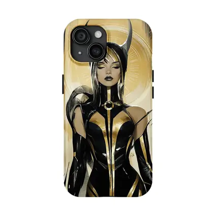 Egyptian Goddess Black Gold Comic Art