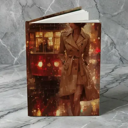 Woman in Trench Coat Rainy City Night