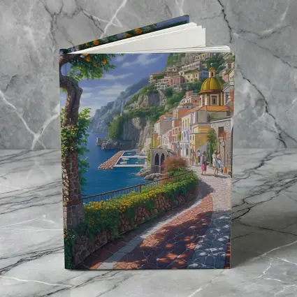 Amalfi Coast Italy Cliffside Village Pathway Art