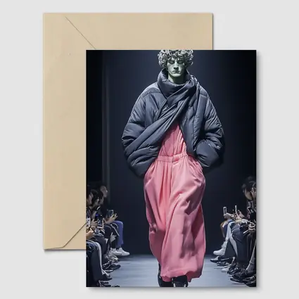 Greek Statue Model Fashion Runway Show