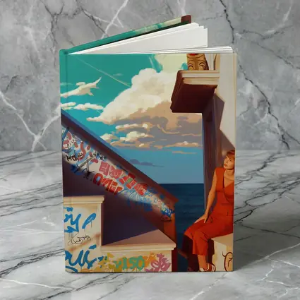 Woman Cat Graffiti Stairs Coastal Urban Art