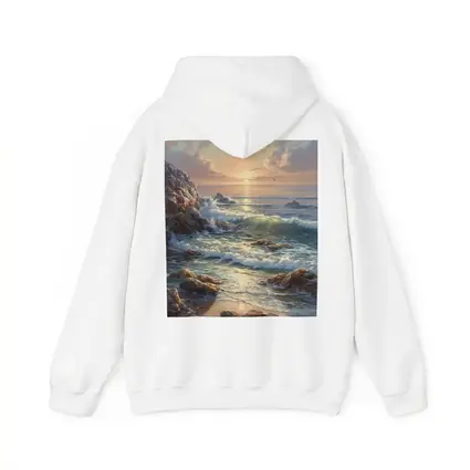 Ocean Sunrise Waves Rocky Coastal Painting