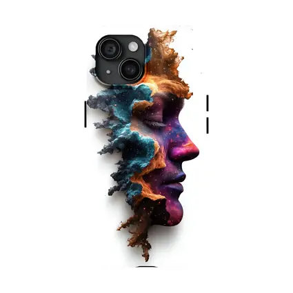 Cosmic Galaxy Woman Face Double Exposure Art