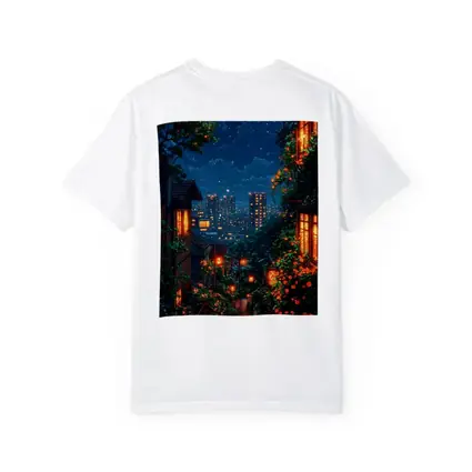 Pixel Art City Night Stairway Scene