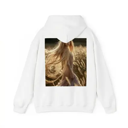 Blonde Woman Golden Field Sunlight Portrait
