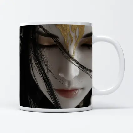 Fantasy Woman Gold Crown Dark Background