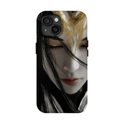Fantasy Woman Gold Crown Dark Background