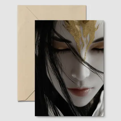 Fantasy Woman Gold Crown Dark Background