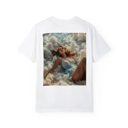 Woman Resting Among Dreamy White Clouds