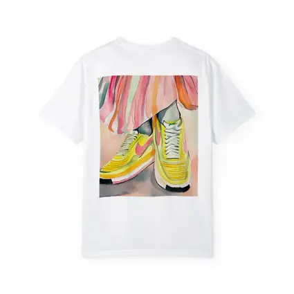 Yellow Nike Sneakers Watercolor Fashion Illustration