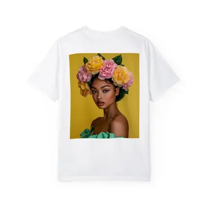 Woman Flower Crown Yellow Background Portrait