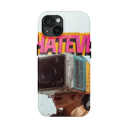 Whatever Retro Camera Head Woman Art